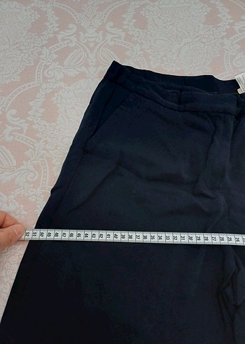 40 Beden Siyah Rahat Kesim Midi Kadın Kumaş Pantolon