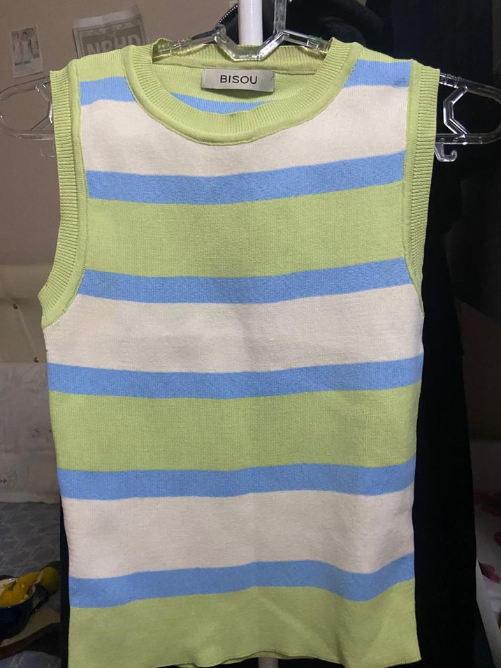 çizgili kalın askılı üst - Görsel 2