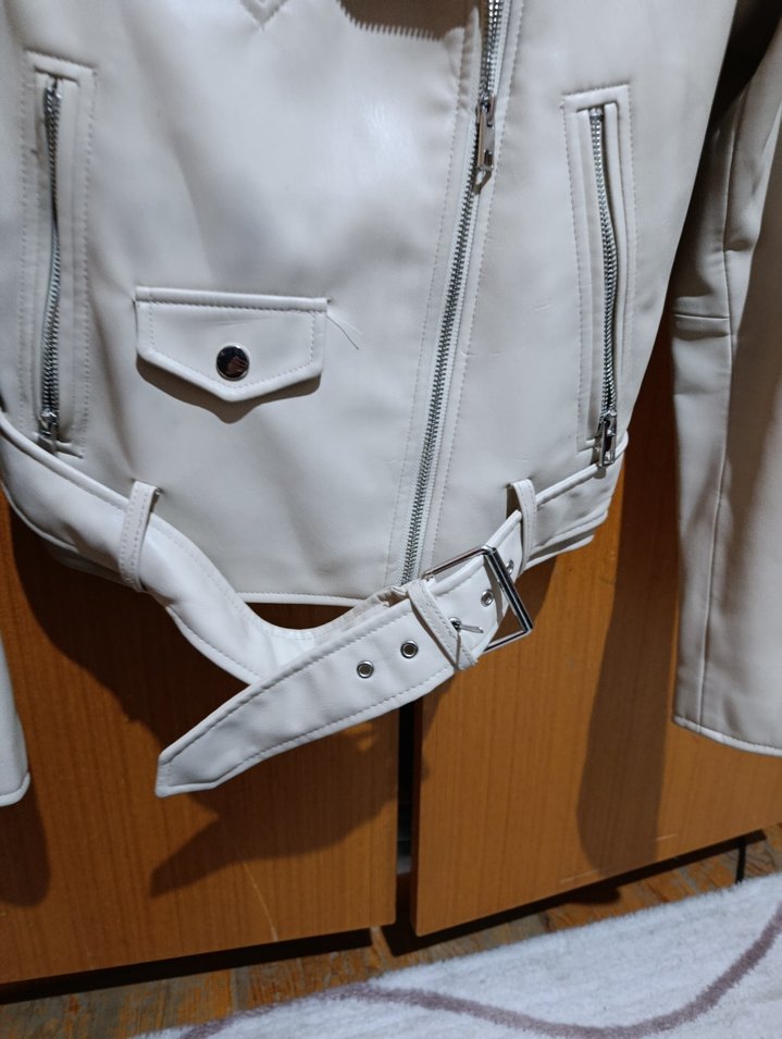 Deri crop Ceket - Görsel 4