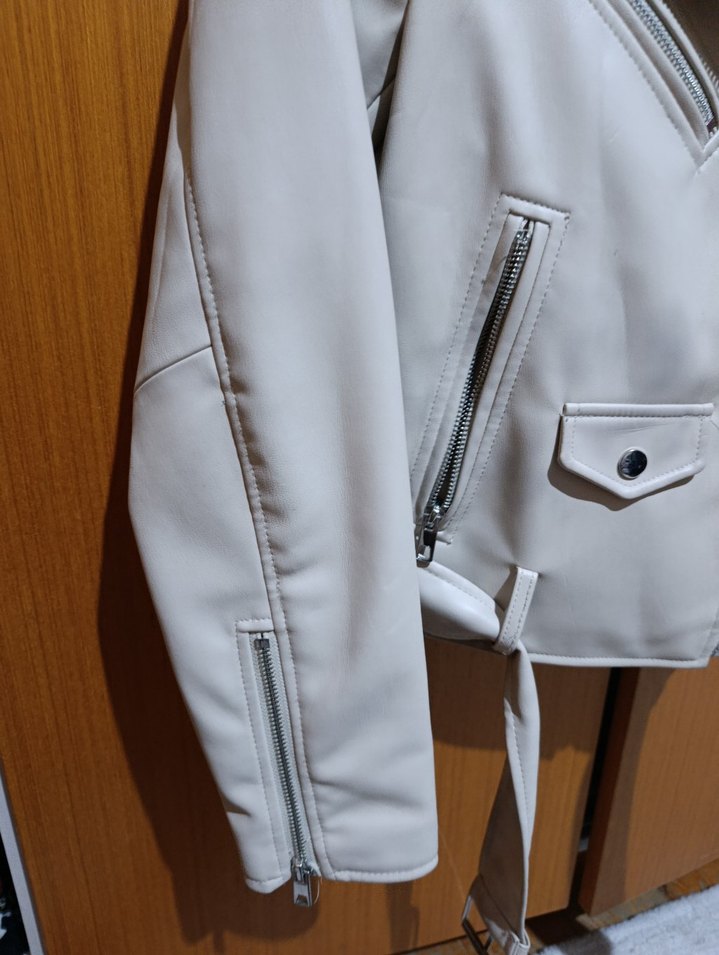 Deri crop Ceket - Görsel 3