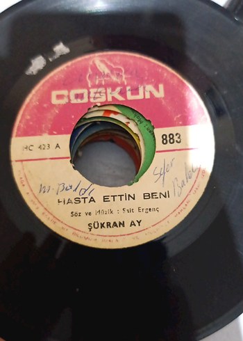 şükran ay- özür diliyorum senden ve hasta ettin beni 45lik plak - Görsel 2