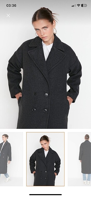 Trendyolmilla Oversize Yünlü Kaban