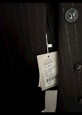 Kemerli Siyah Kadın Blazer Ceket takım - Görsel 4