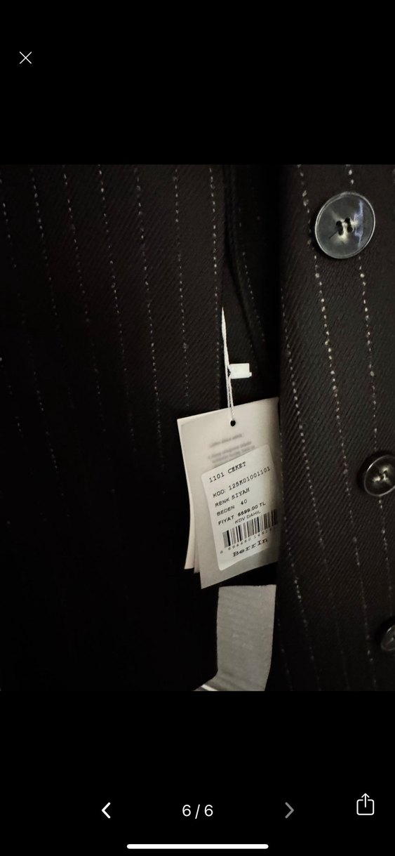 Kemerli Siyah Kadın Blazer Ceket takım - Görsel 4