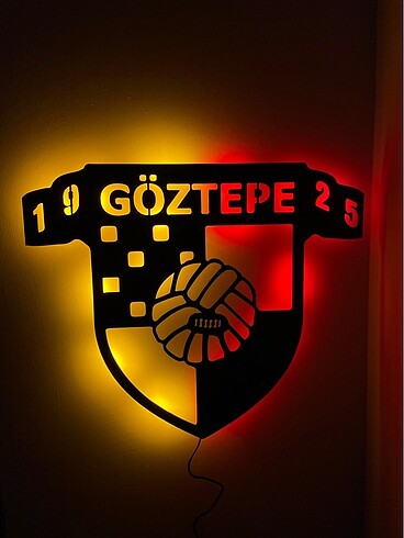 Göztepe Led ışıklı dekoratif ahşap tablo