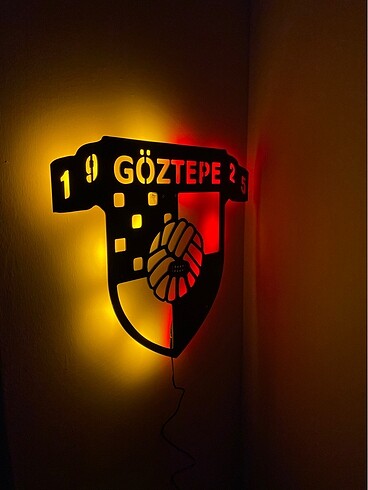 Tasarımcı Göztepe Led ışıklı dekoratif ahşap tablo