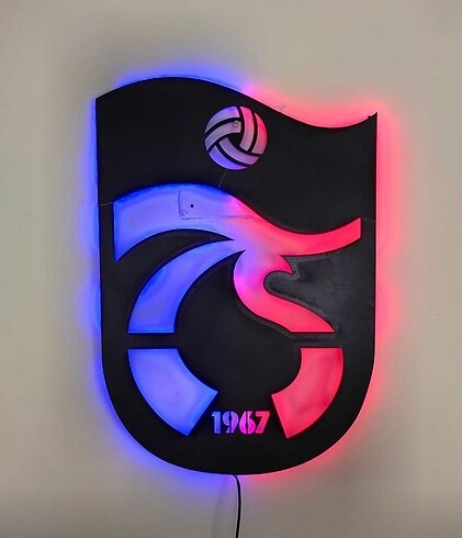 Trabzonspor Led ışıklı dekoratif ahşap tablo