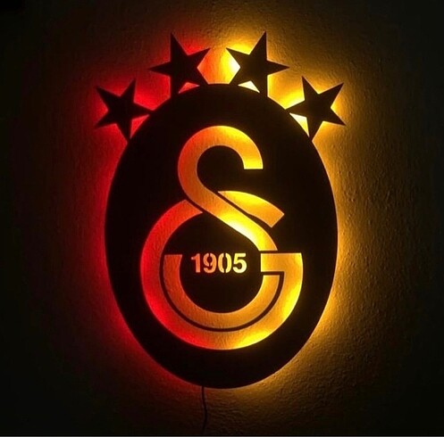 Galatasaray Led ışıklı dekoratif ahşap tablo