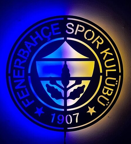 Fenerbahçe Led ışıklı dekoratif ahşap tablo