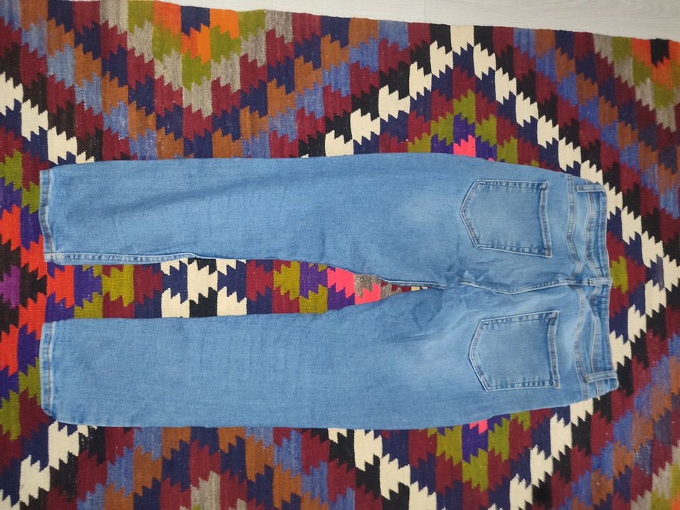 Kadın Açık Mavi Regular Fit Midi Denim Pantolon - Görsel 3