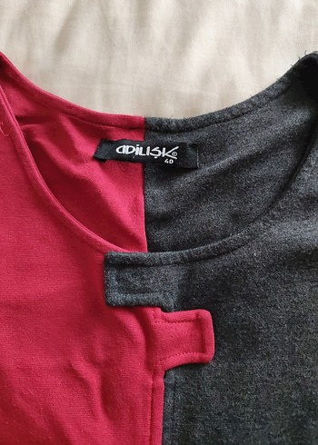 Adil Işık, Bordo Gri  Midi Elbise - Görsel 5