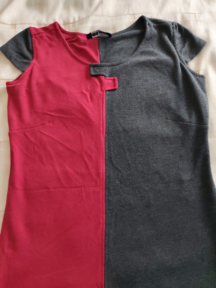 Adil Işık, Bordo Gri  Midi Elbise - Görsel 3