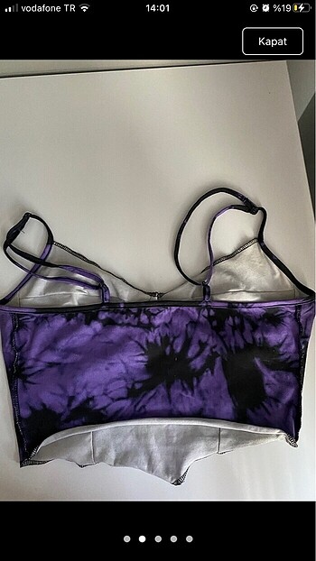 Sheinside Mor siyah askılı crop top 