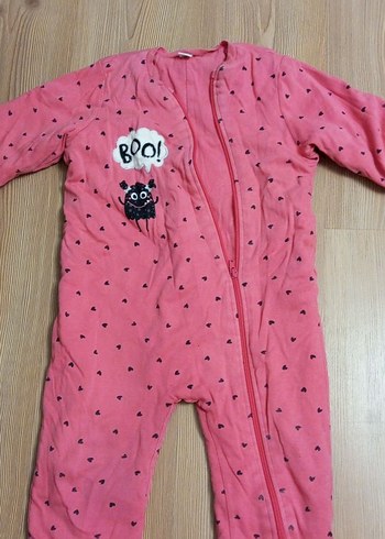 LC Waikiki Renkli Baskılı Fermuarlı Pembe Bebek Tulumu