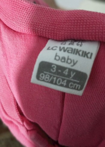 3 Yaş Beden Renkli Baskılı Fermuarlı Pembe Bebek Tulumu
