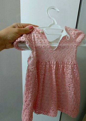 Diğer Dantel Detaylı Pembe Kız Çocuk Elbise