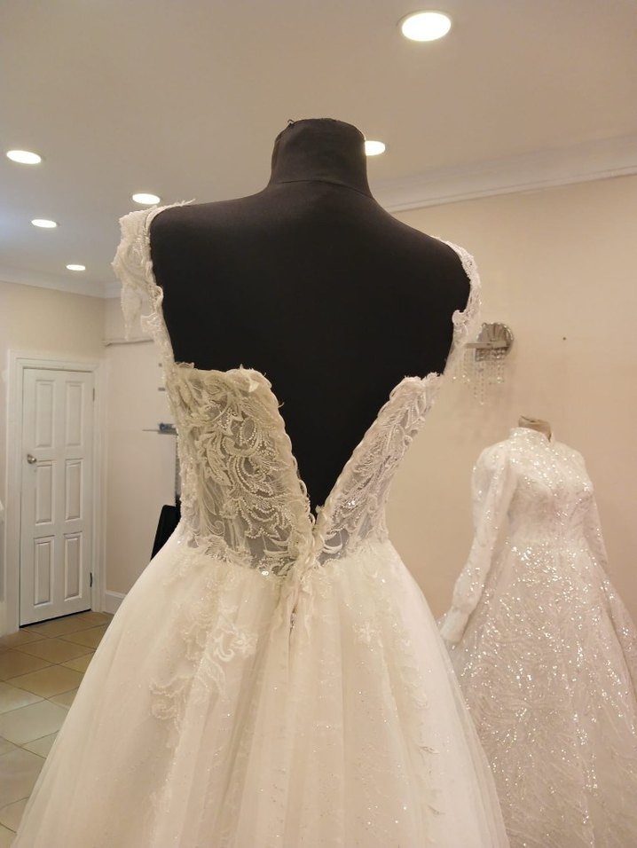 Beyaz Straplez A Kesim Gelinlik - Görsel 2