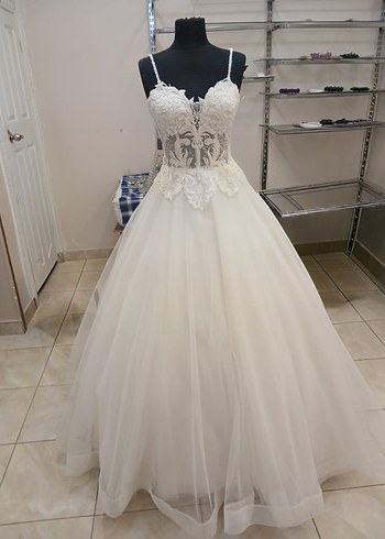 Straplez A Kesim Vintage Gelinlik - Görsel 2