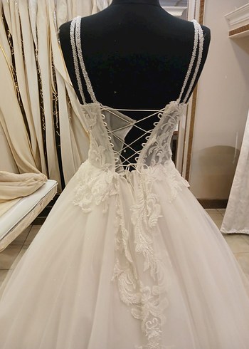 Straplez A Kesim Vintage Gelinlik - Görsel 3