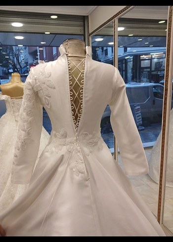 Uzun Kollu Prenses Gelinlik - Görsel 5