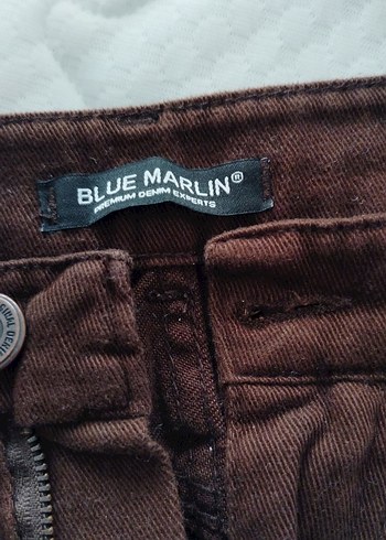 Düğmeli Kahverengi kadın Keten Pantolon - Görsel 2