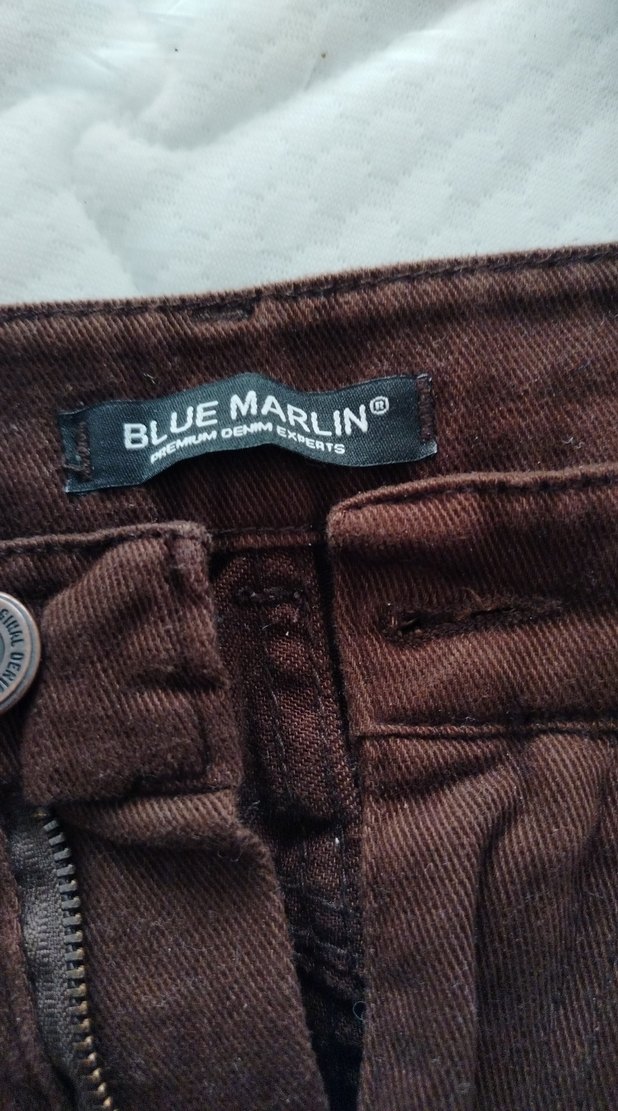 Düğmeli Kahverengi kadın Keten Pantolon - Görsel 2