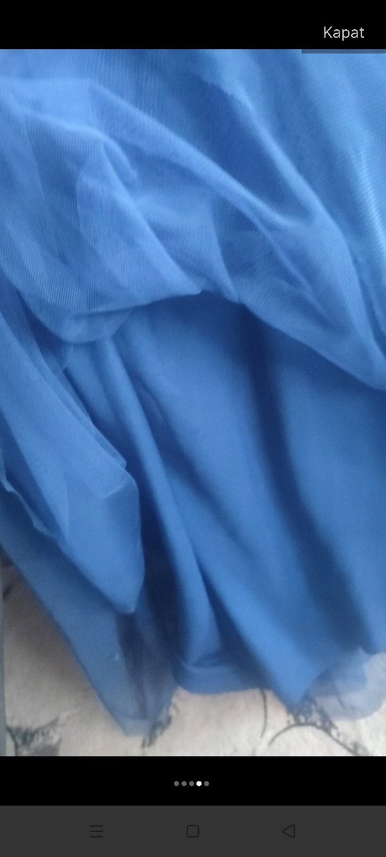 Mavi Parlak Uzun Abiye Elbise - Görsel 2