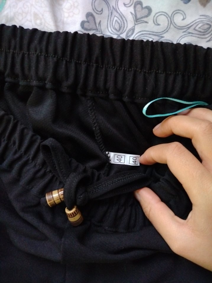 Siyah Keten Mini Rahat Kesim Kadın Pantolon - Görsel 2