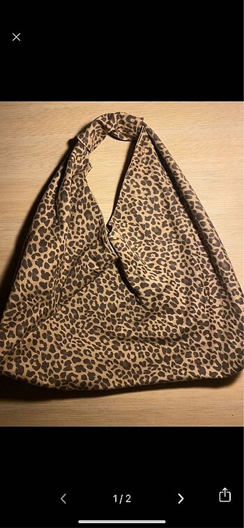 Leopar desenli origami çanta