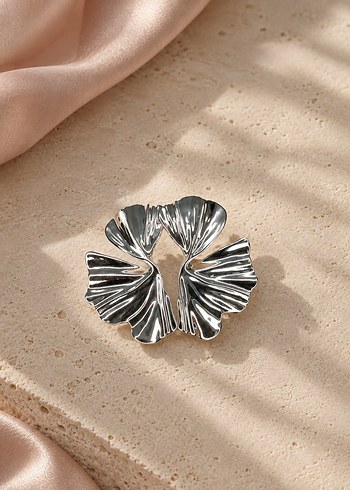 Accessorize  Gumus Yaprakli Zarif Kupe