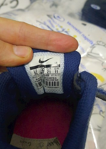 Çocuklar için Mavi ve Gri Spor Ayakkabı Velcro - Görsel 3