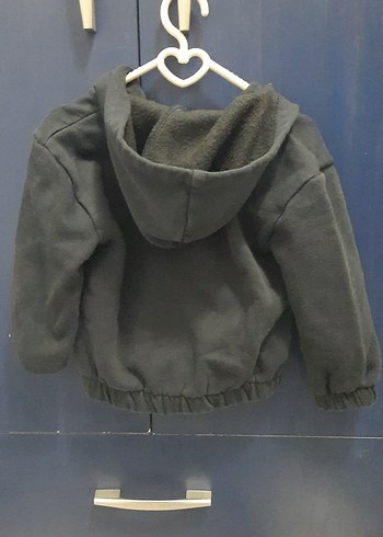 Koyu Gri Kapüşonlu Fermuarlı Erkek Sweatshirt - Görsel 3