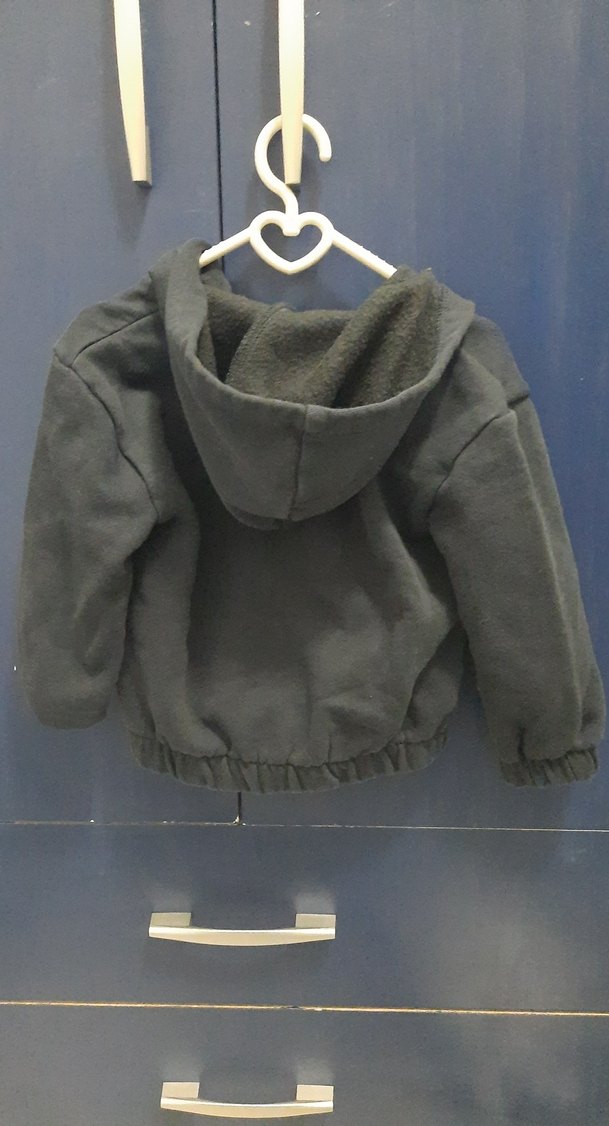 Koyu Gri Kapüşonlu Fermuarlı Erkek Sweatshirt - Görsel 3