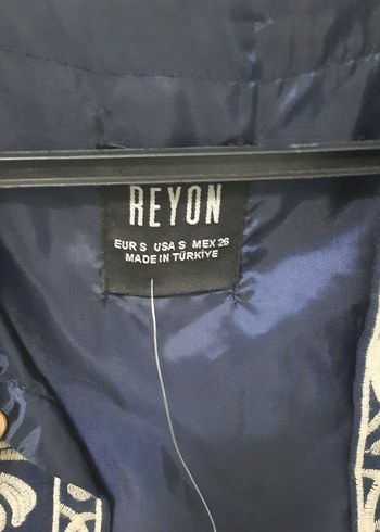 Nakışlı Mavi Kısa Bohem Yelek - Görsel 3