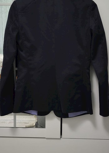 Kadın Siyah Midi Boy Düğmeli Ceket - Görsel 2