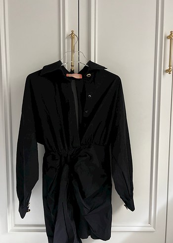 Siyah Uzun Kollu Kadın Elbise - Görsel 5