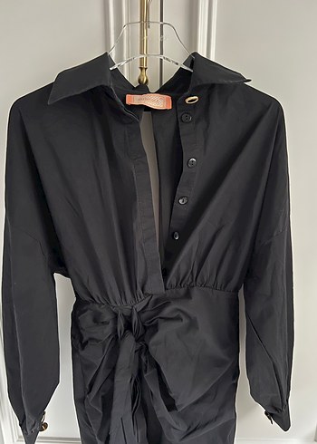 Siyah Uzun Kollu Kadın Elbise - Görsel 2