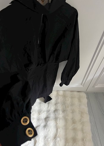 Siyah Uzun Kollu Kadın Elbise - Görsel 3