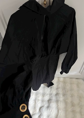 Siyah Uzun Kollu Kadın Elbise - Görsel 4