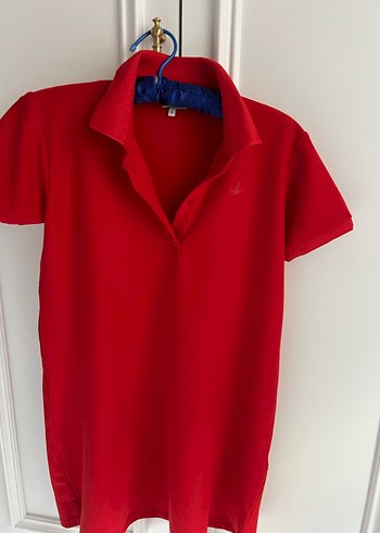 Kırmızı Polo Yaka Kısa Kollu Tişört - Görsel 2