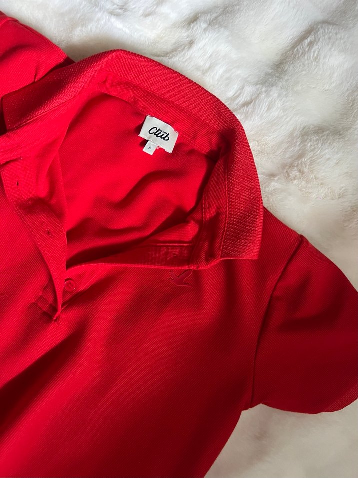 Kırmızı Polo Yaka Kısa Kollu Tişört - Görsel 3