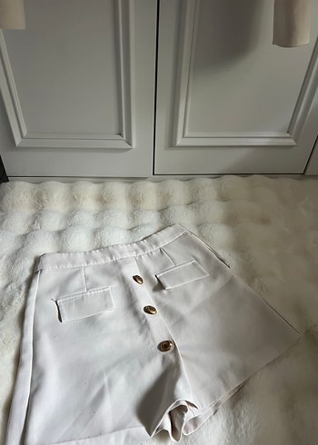 Düğmeli Krem Mini Kadın Takım - Görsel 7