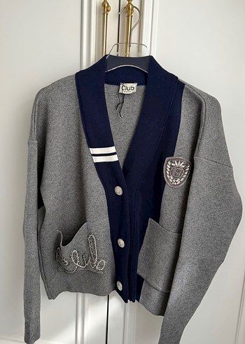 Beymen Club Gri İşlemeli Logolu Hırka - Görsel 4