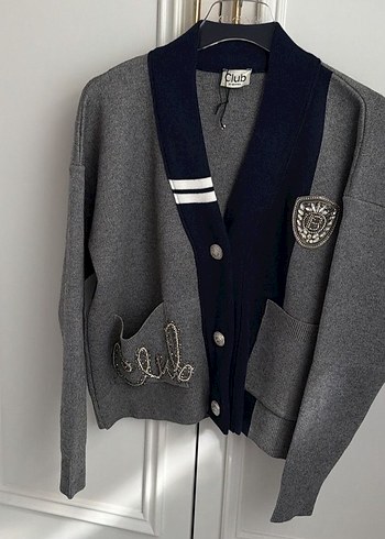 Beymen Club Gri İşlemeli Logolu Hırka - Görsel 2