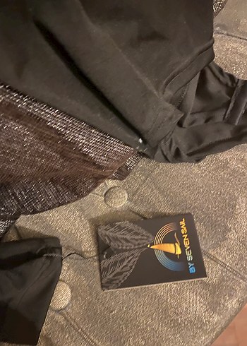 Drapeli Siyah Uzun Kollu Kadın Ceket - Görsel 2