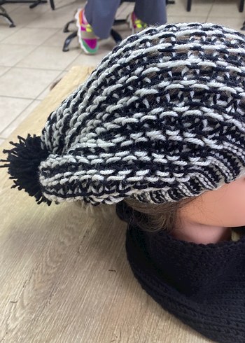 Gri Örgü Kadın Bere - Görsel 2