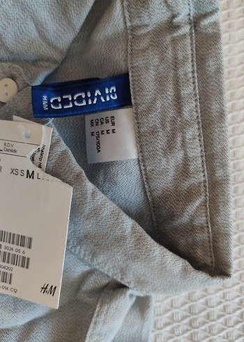 H&M Gri Erkek Çocuk Keten Kısa Kollu Gömlek