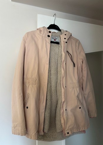 Bej Kadın Midi Boy Sıcak Ceket - Görsel 2