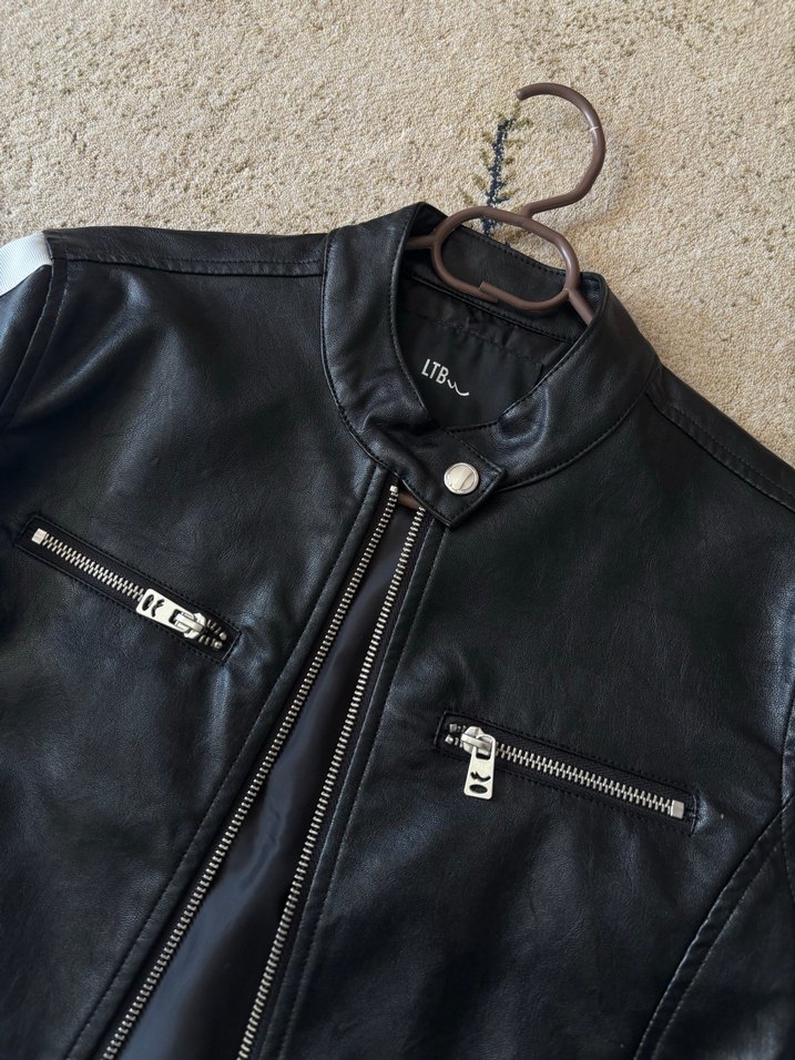 Kadın Siyah Deri Ceket - Görsel 3