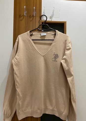 Polo Marka Pudra Yaka Pamuklu Kadın Kazak - Görsel 4